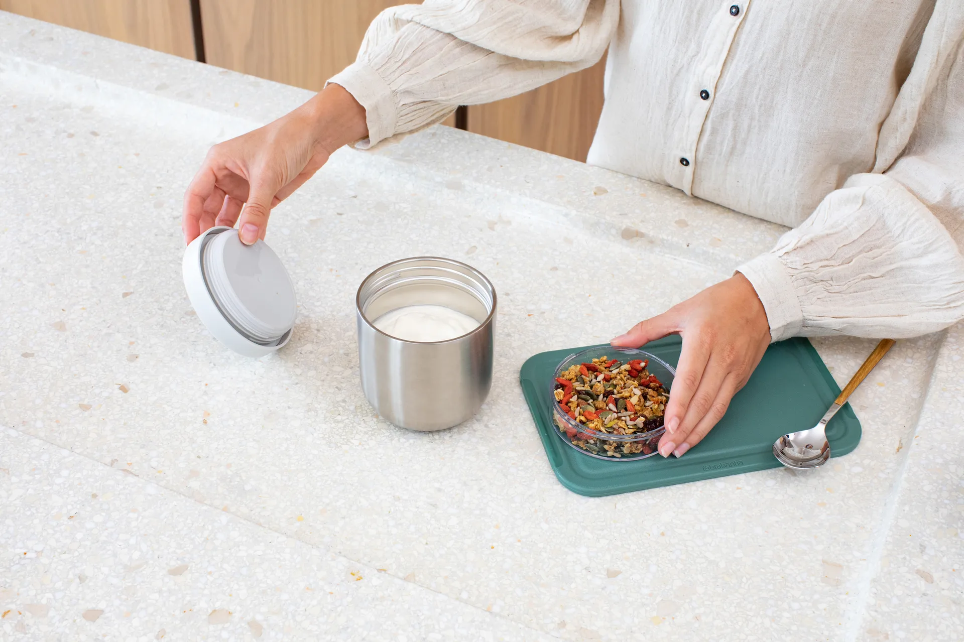 메이크 & 테이크 푸드 보온병 0.5 l, Light grey Brabantia | 브라반티아