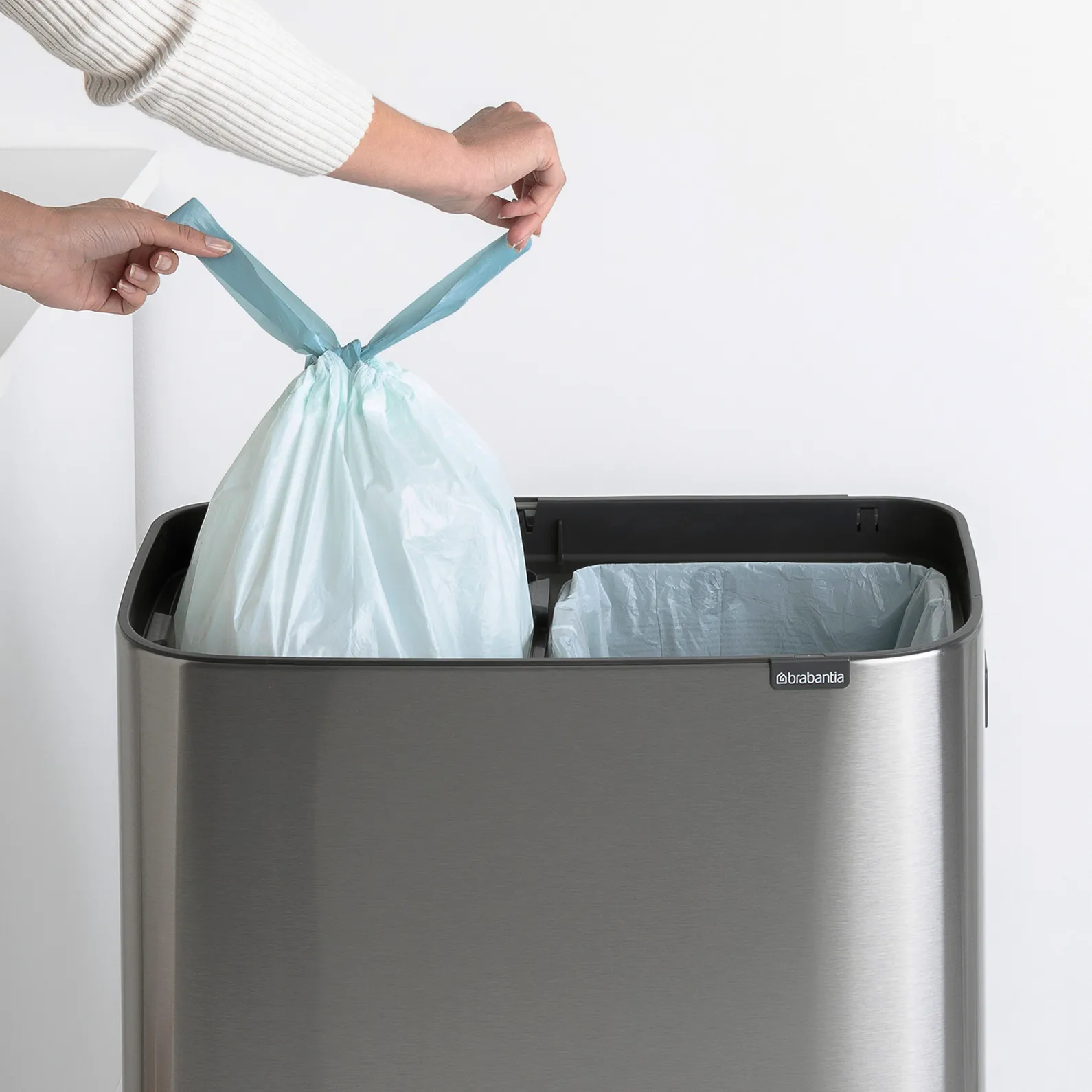 보 터치 빈 휴지통 하이 2x30 L, matte-brushed steel Brabantia | 브라반티아