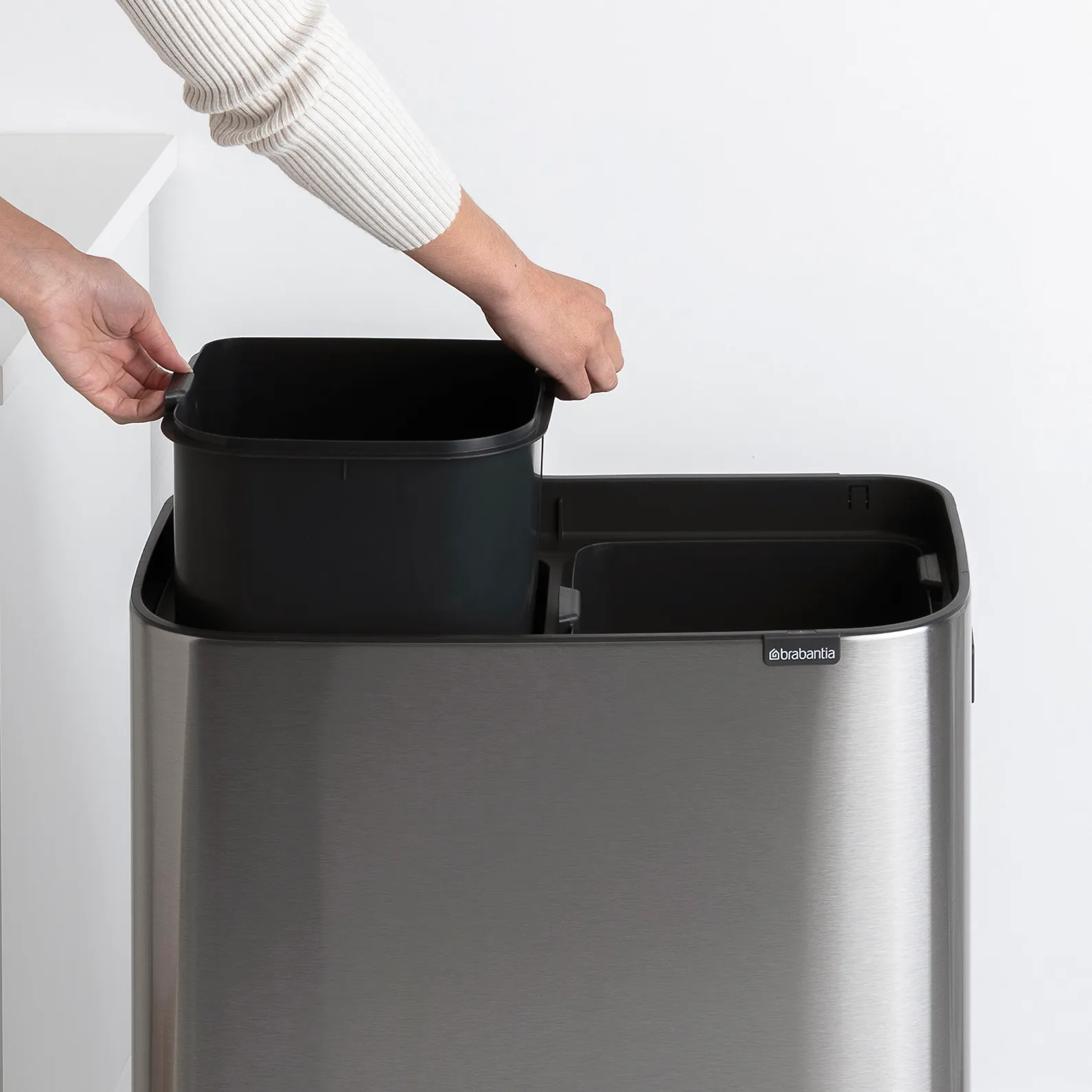 보 터치 빈 휴지통 하이 2x30 L, matte-brushed steel Brabantia | 브라반티아