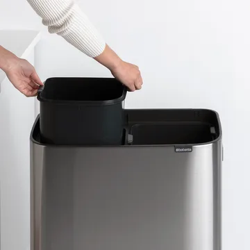 보 터치 빈 휴지통 하이 2x30 L - matte-brushed steel - Brabantia | 브라반티아