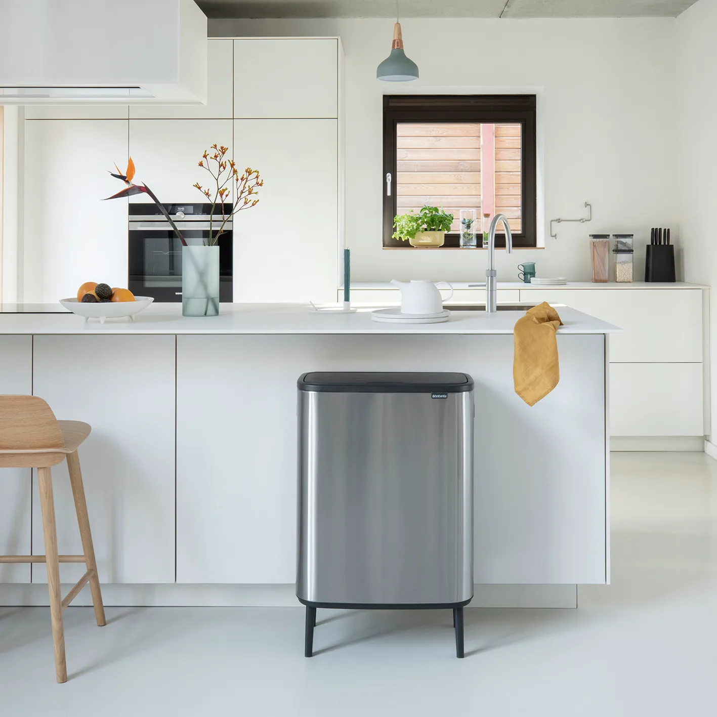 보 터치 빈 휴지통 하이 2x30 L, matte-brushed steel Brabantia | 브라반티아