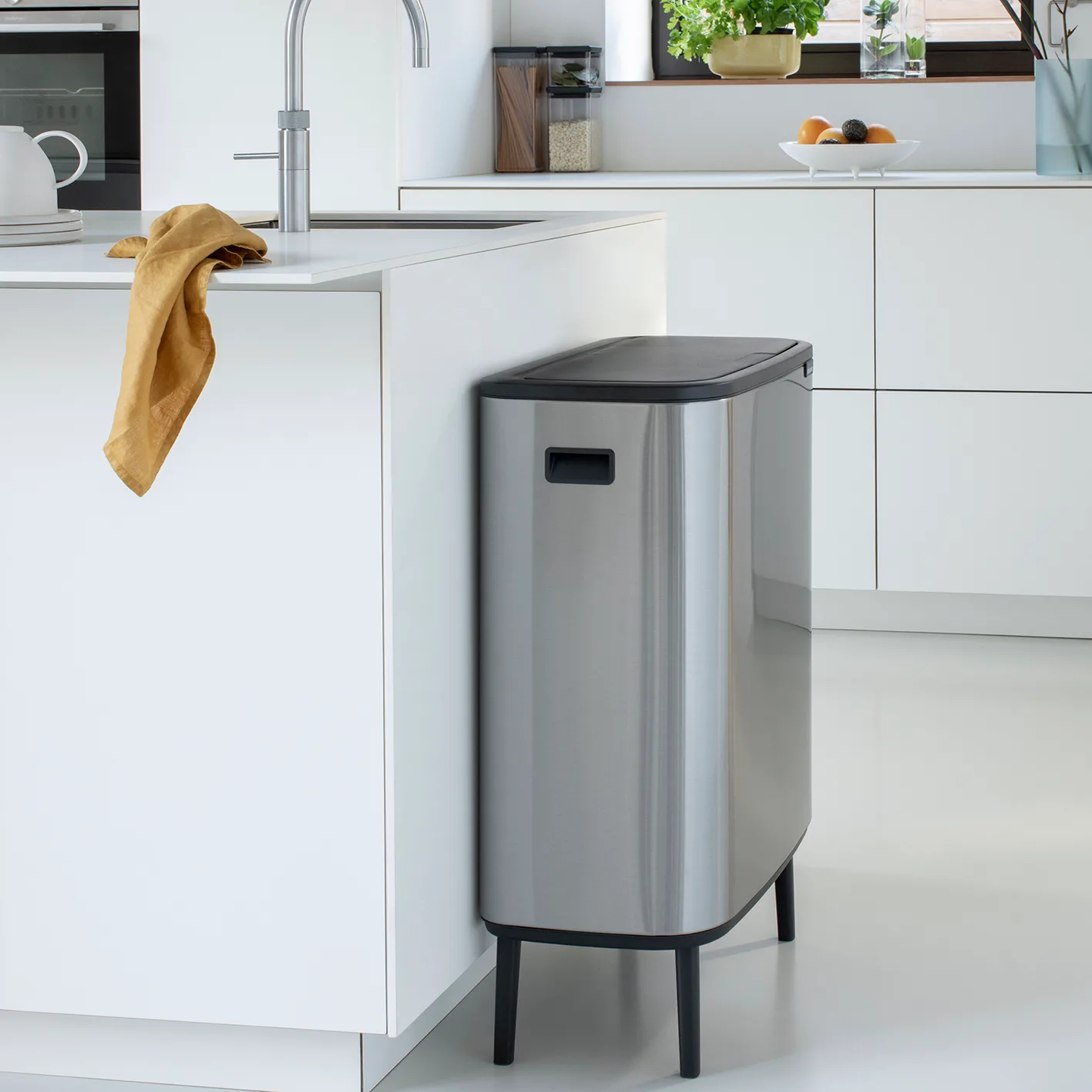 보 터치 빈 휴지통 하이 2x30 L, matte-brushed steel Brabantia | 브라반티아