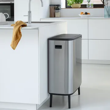 보 터치 빈 휴지통 하이 2x30 L - matte-brushed steel - Brabantia | 브라반티아