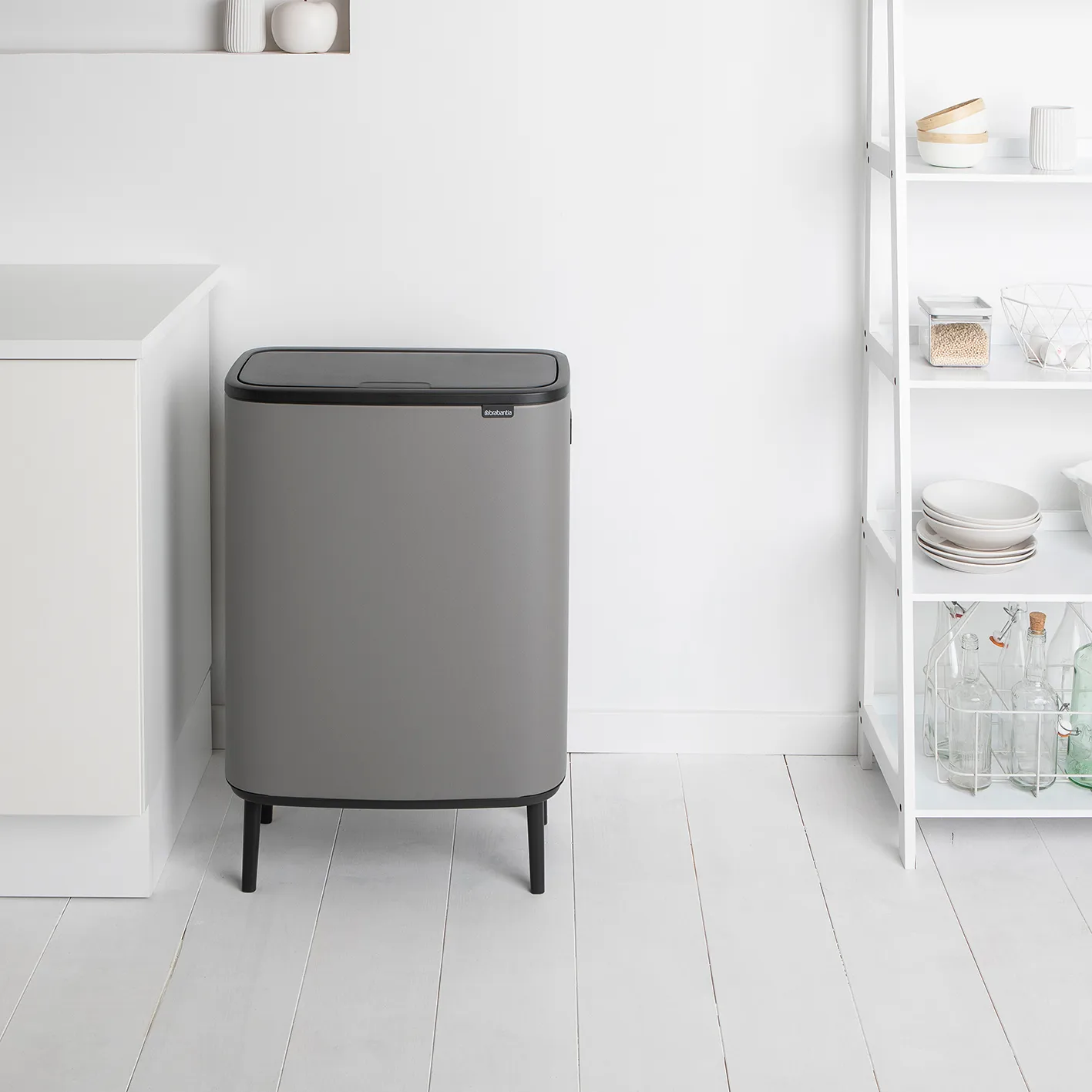 보 터치 빈 휴지통 하이 2x30 L, Mineral concrete grey Brabantia | 브라반티아