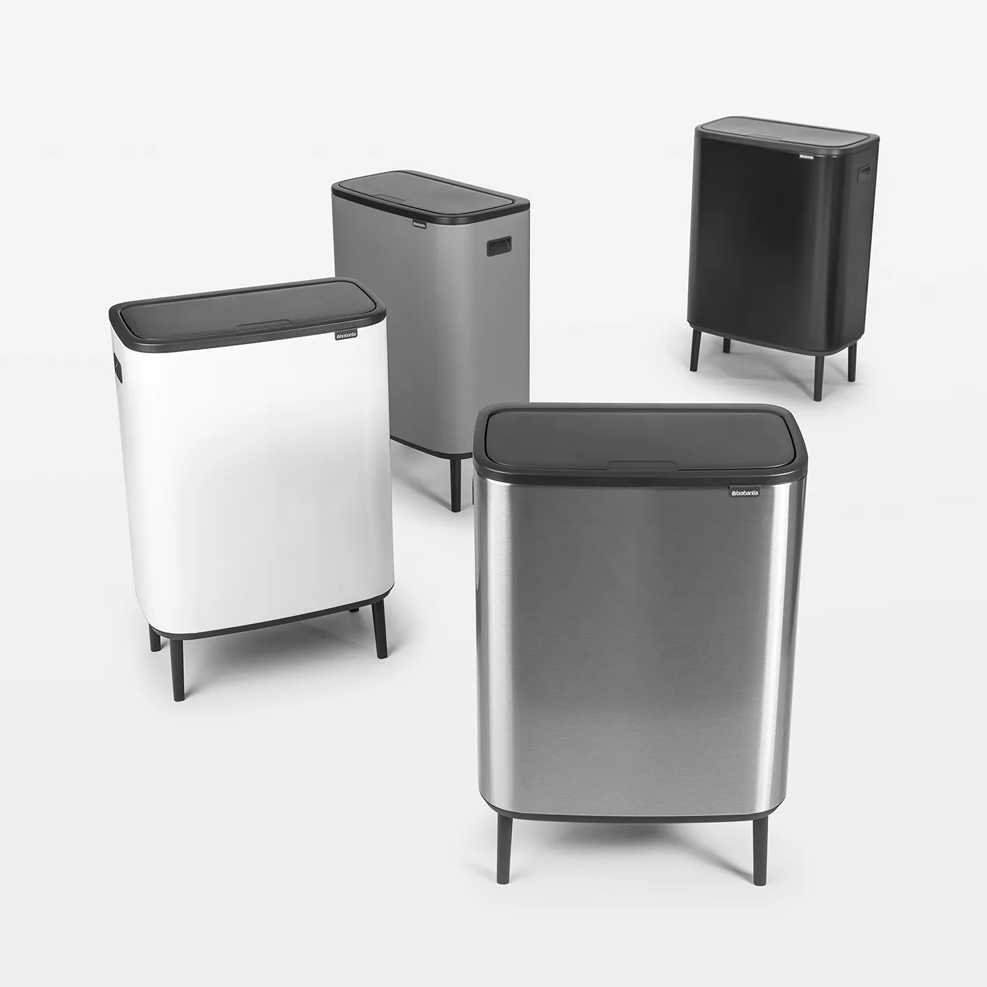 보 터치 빈 휴지통 하이 2x30 L, Mineral concrete grey Brabantia | 브라반티아