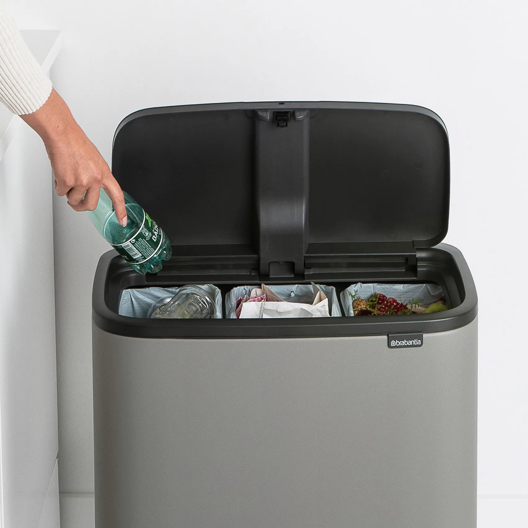 보 터치 빈 휴지통 3x11 L, Mineral concrete grey Brabantia | 브라반티아