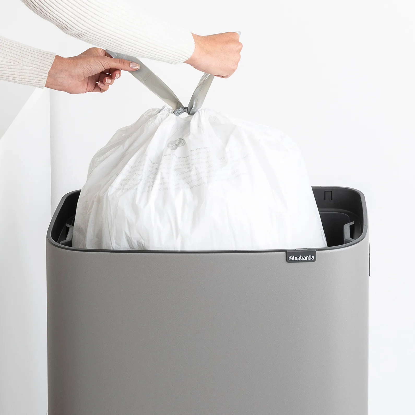 보 터치 빈 휴지통 하이 60 L, Mineral concrete grey Brabantia | 브라반티아