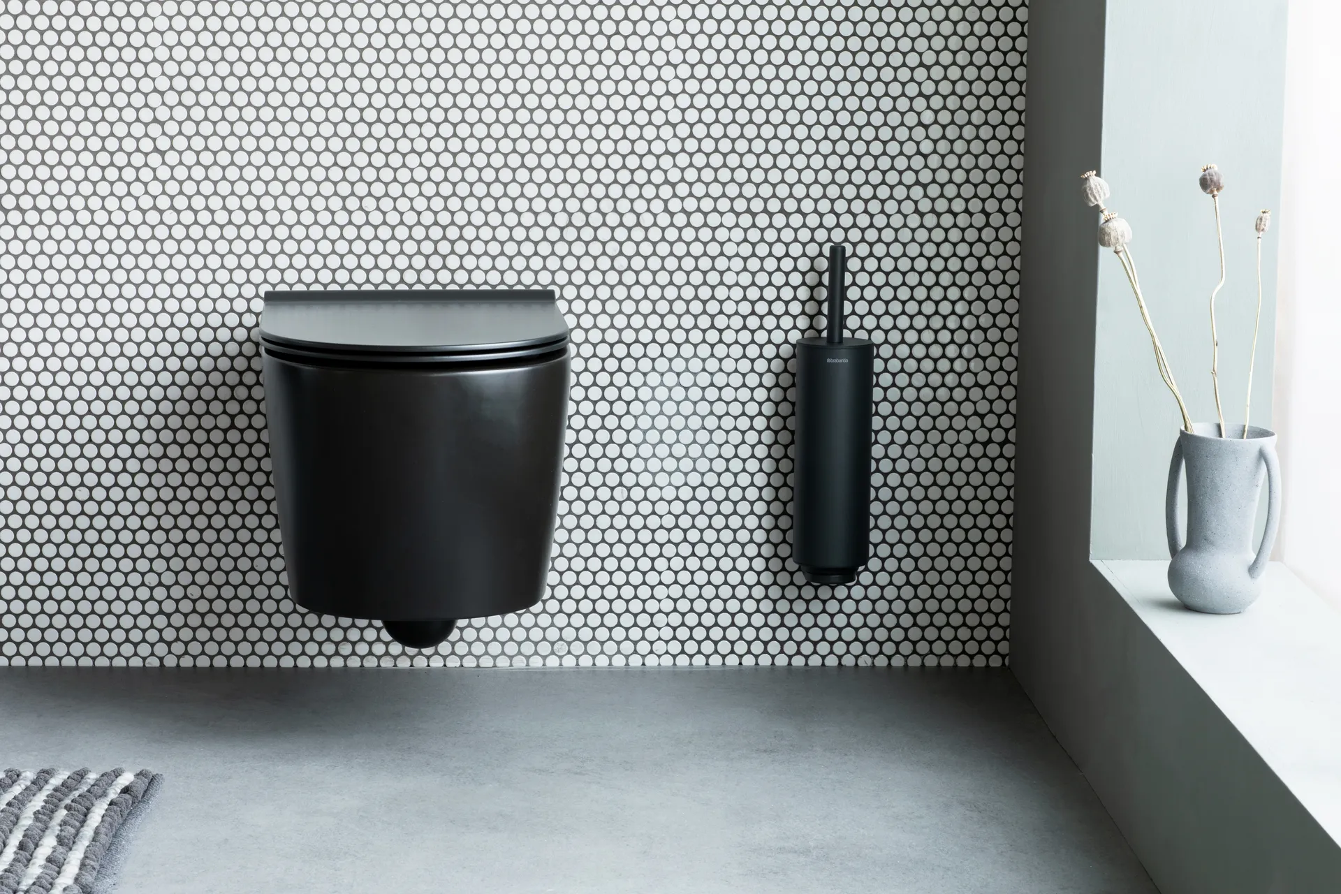 마인드셋 토일렛 브러쉬 & holder, Mineral Infinite Grey, silicone Brabantia | 브라반티아