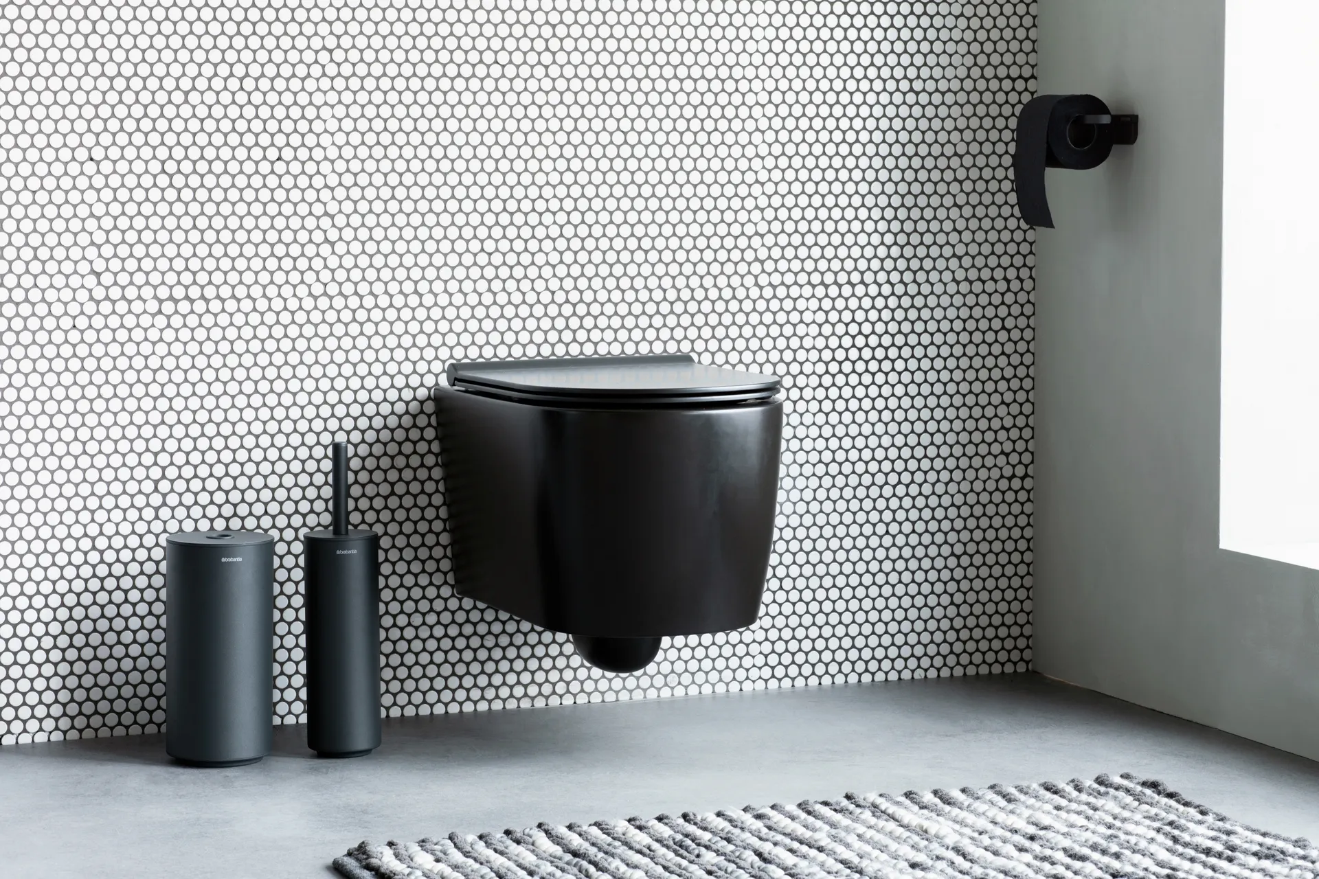 마인드셋 토일렛 브러쉬 & holder, Mineral Infinite Grey, silicone Brabantia | 브라반티아