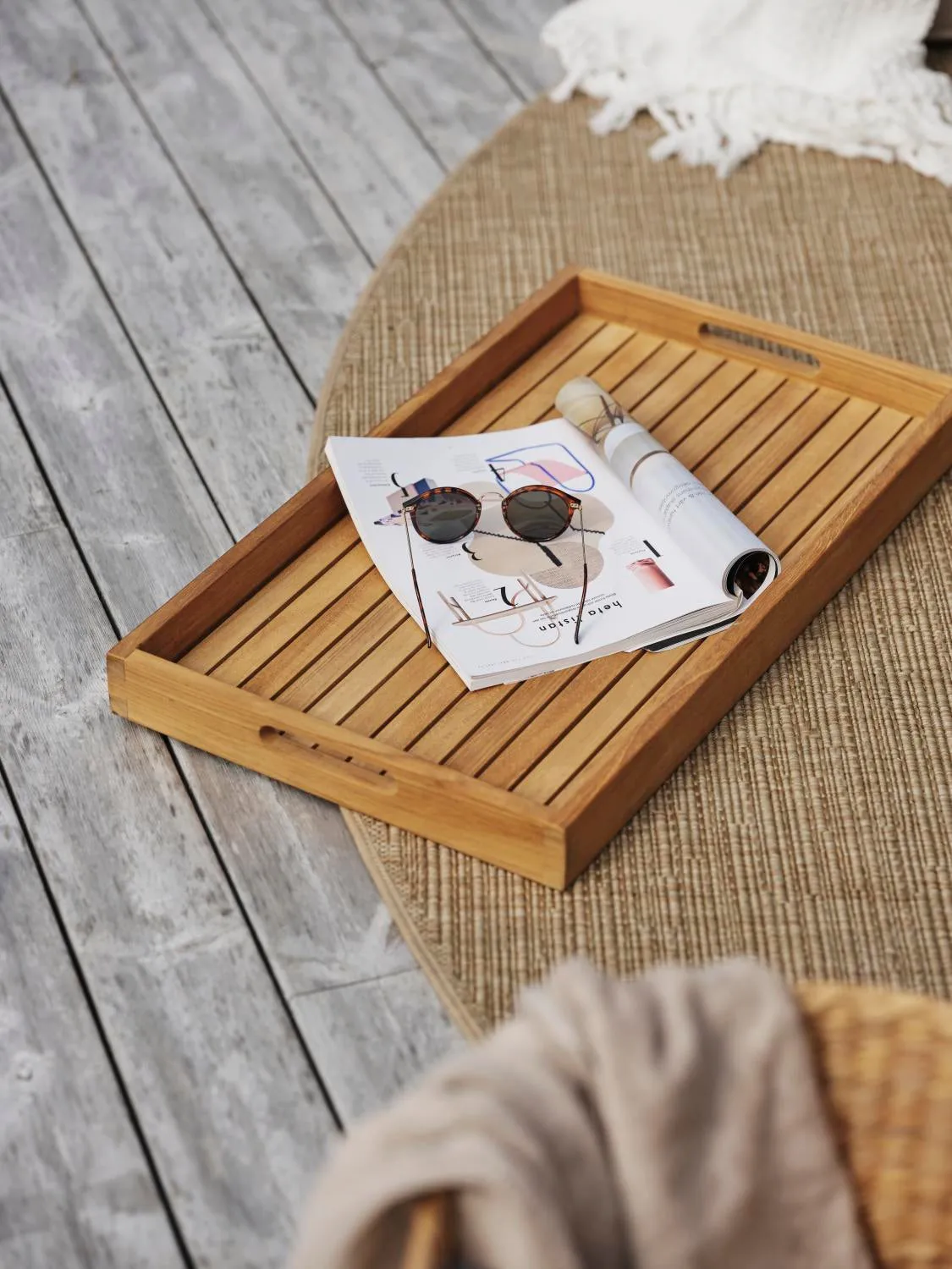 투린 서빙 트레이 70x40 cm, Natural Brafab