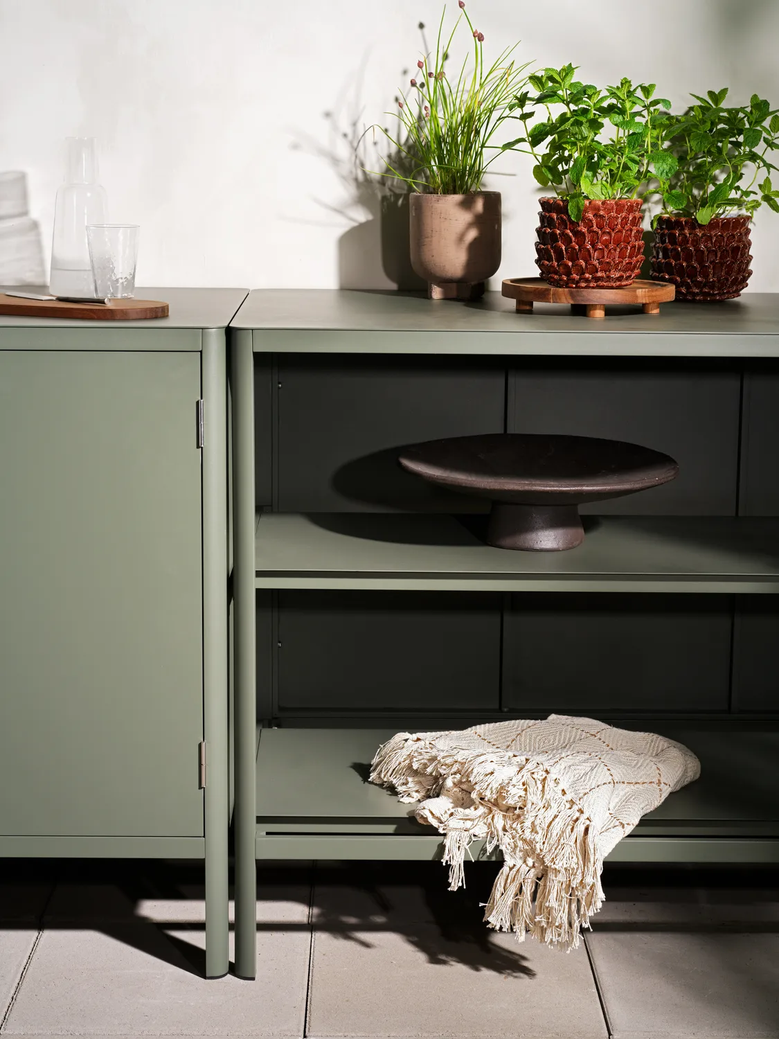 켈리아 야외 주방 벤치(선반 포함), Anthracite, 121x91x64 cm Brafab