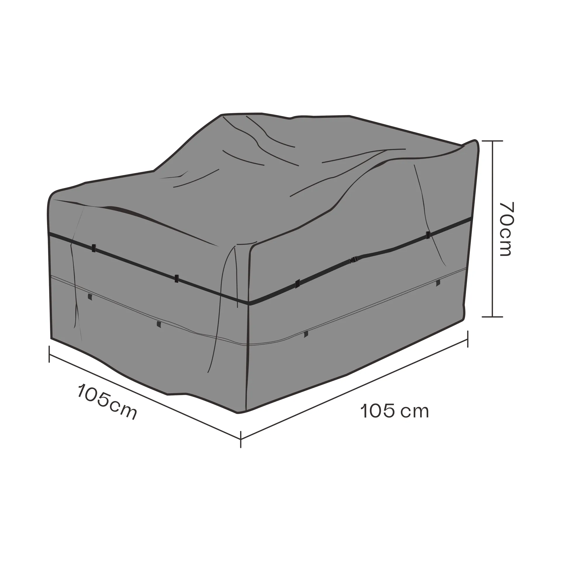 브라팹 가구 커버 암체어용, Black 105 cm Brafab