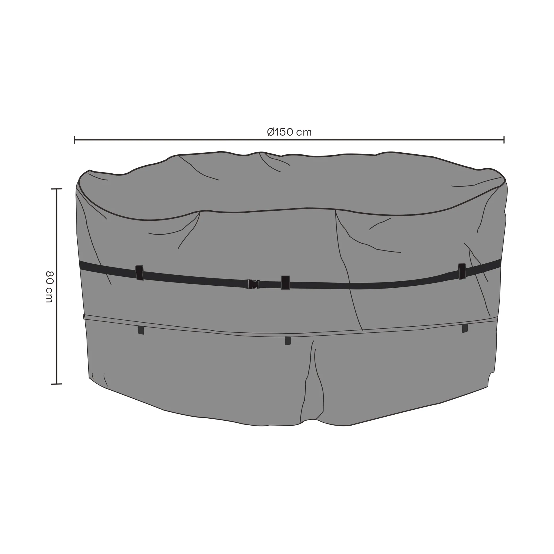 브라팹 가구 커버 다이닝 그룹용, Black 150x80 cm Brafab