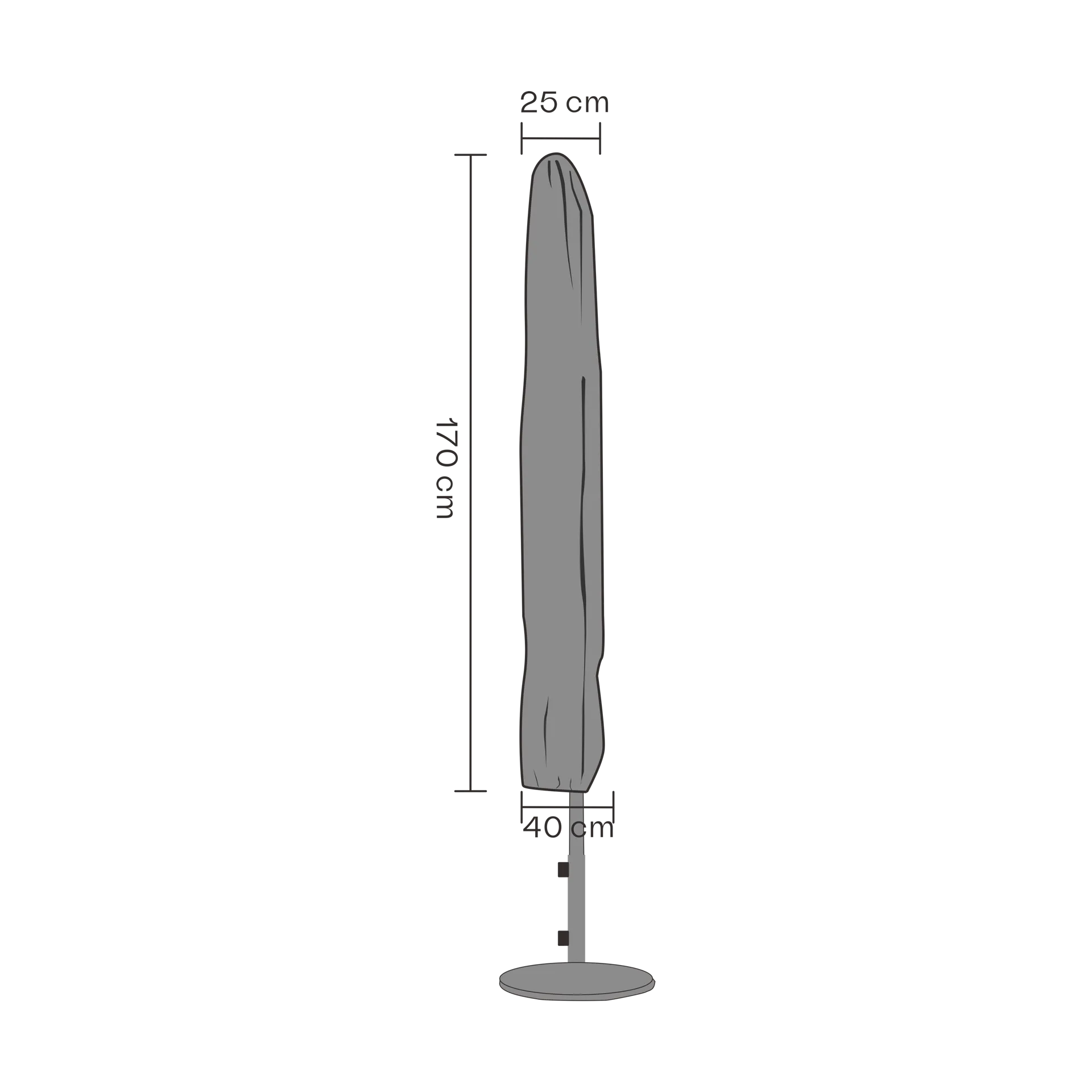 브라팹 가구 커버 파라솔, Black 170 cm Brafab
