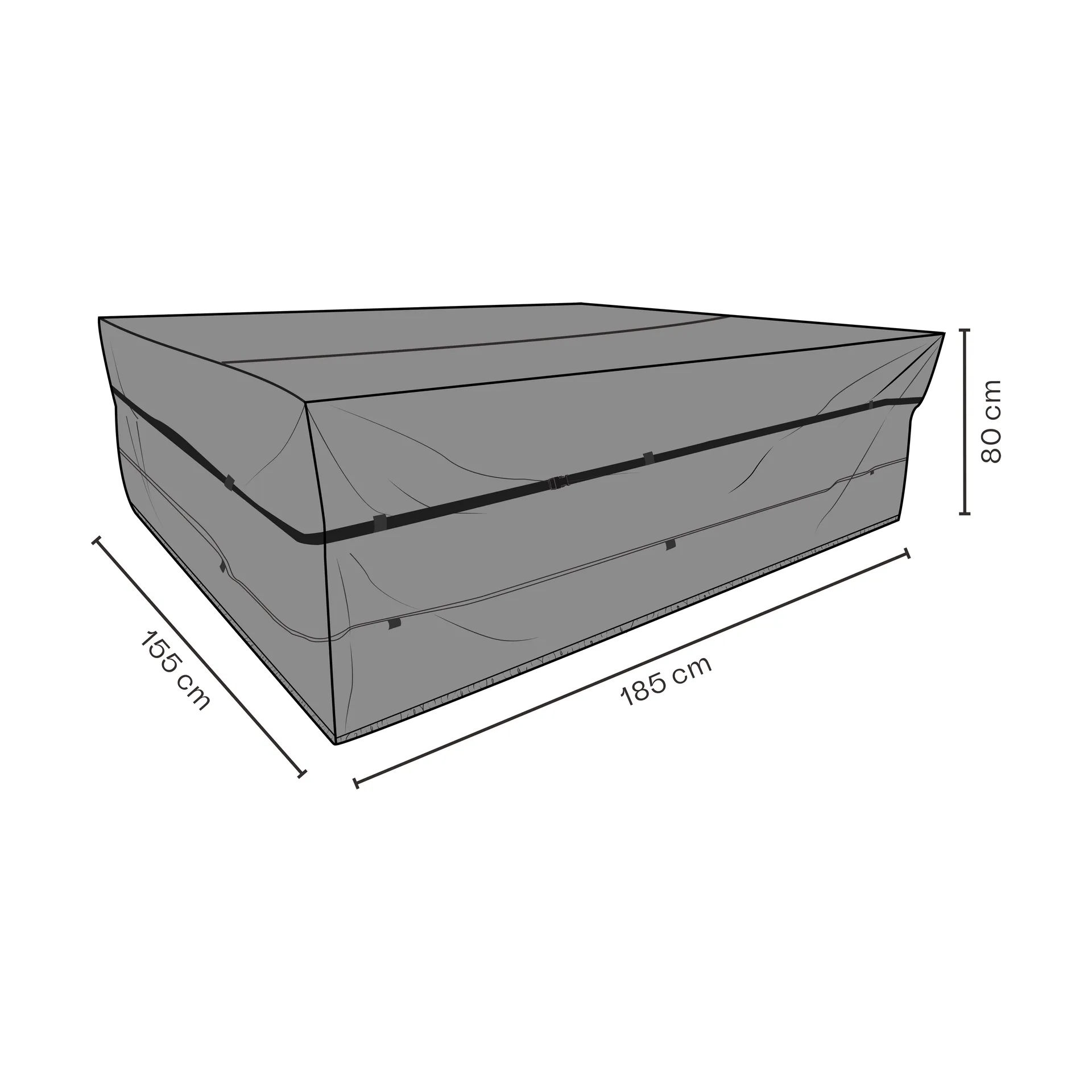 브라팹 가구 커버 다이닝 그룹용, Black 185x155 cm Brafab