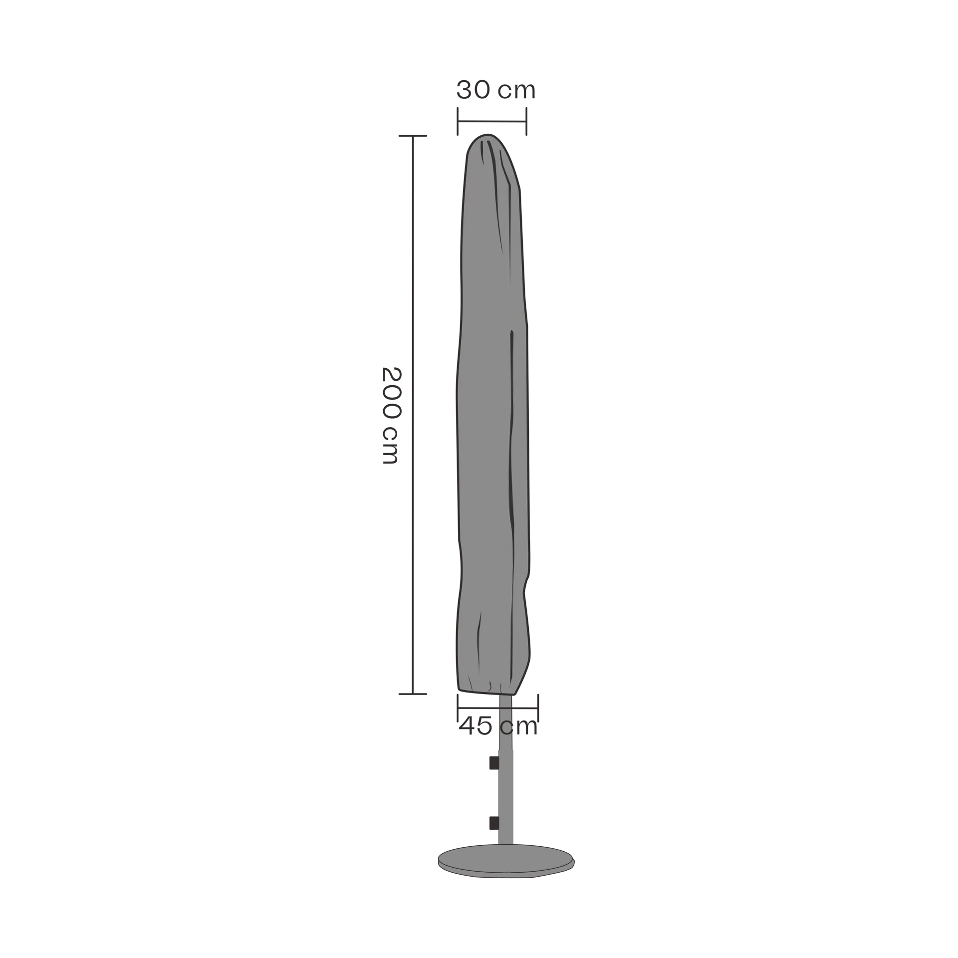 브라팹 가구 커버 파라솔, Black 200 cm Brafab