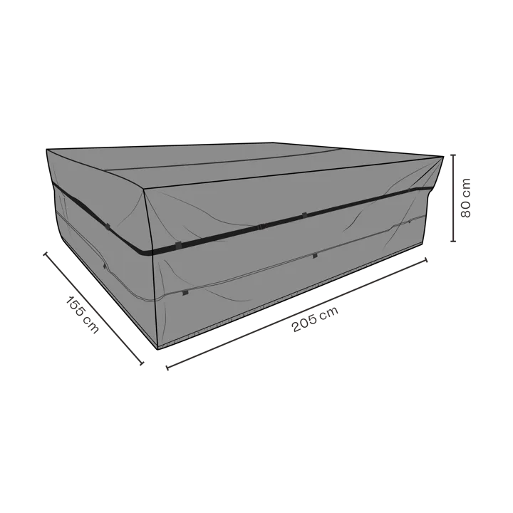 브라팹 가구 커버 다이닝 그룹용 - Black 205x155 cm - Brafab