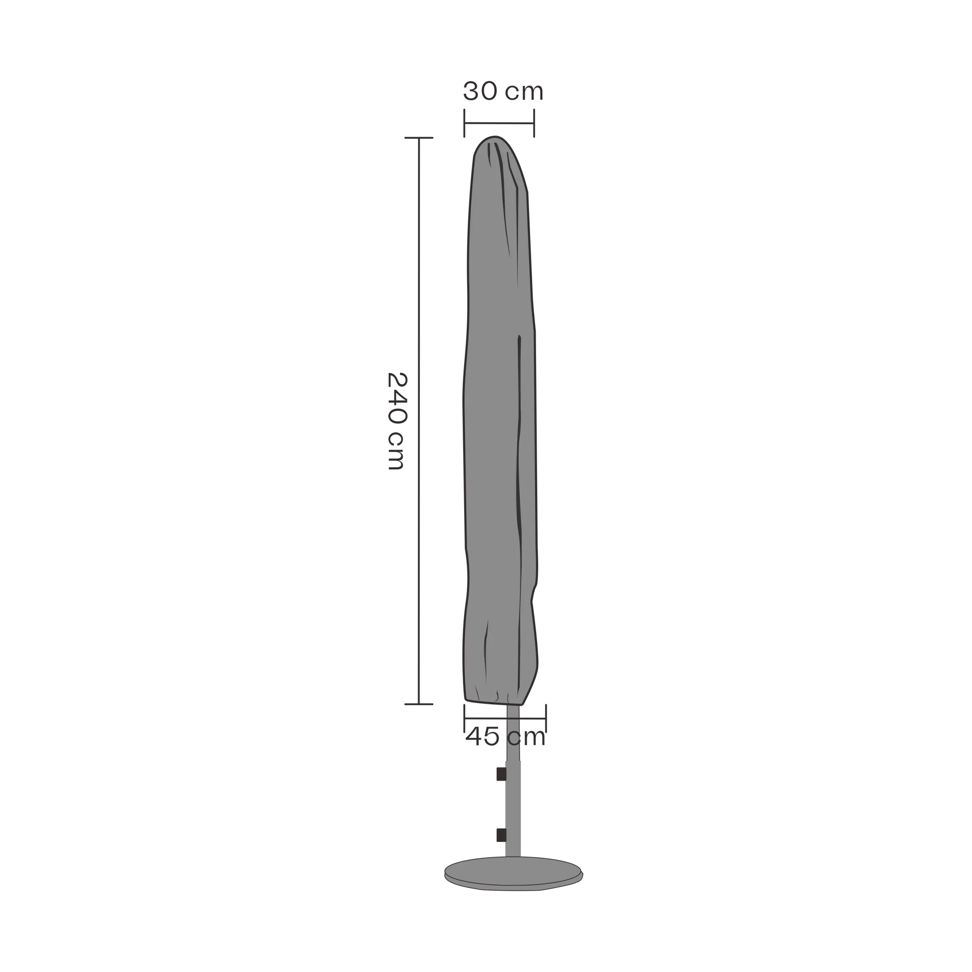 브라팹 가구 커버 파라솔, Black 240 cm Brafab