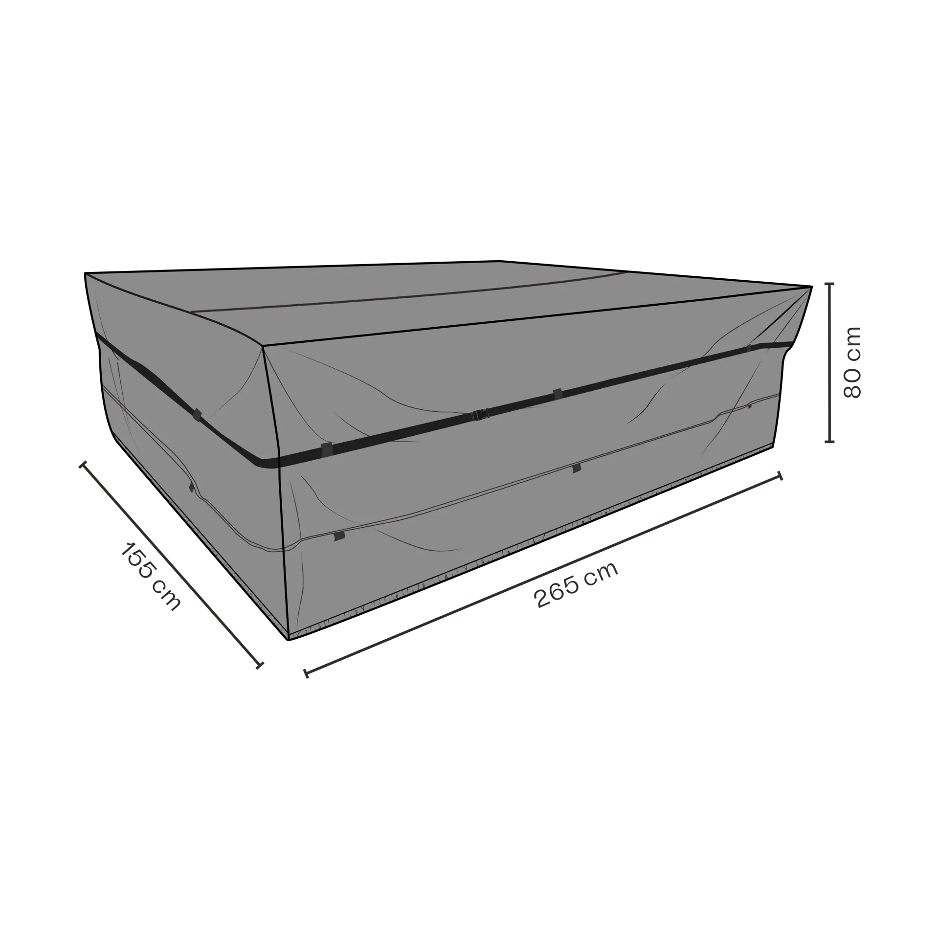 브라팹 가구 커버 다이닝 그룹용, Black 265x155 cm Brafab