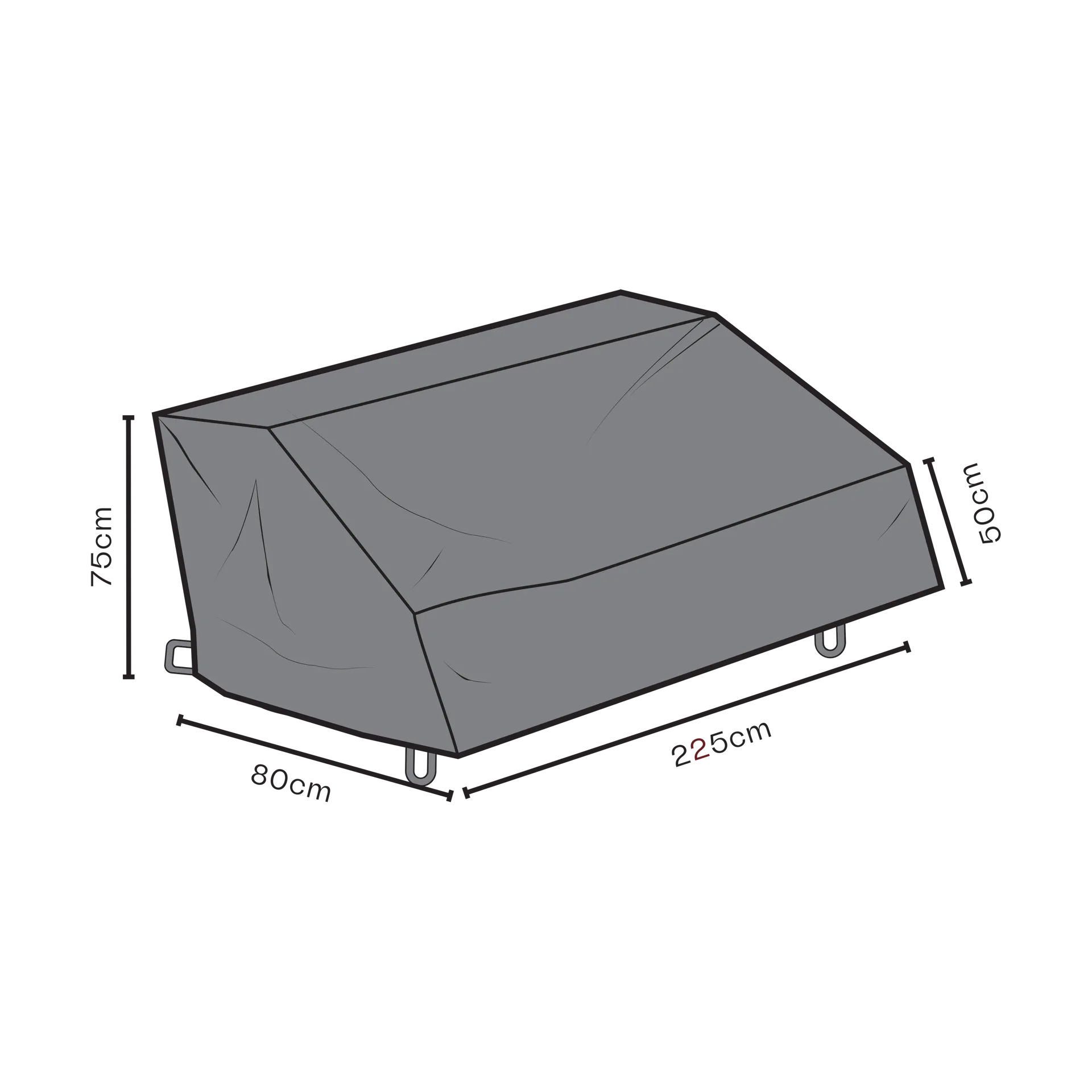 브라팹 가구 커버 소파용, Black 80 cm Brafab