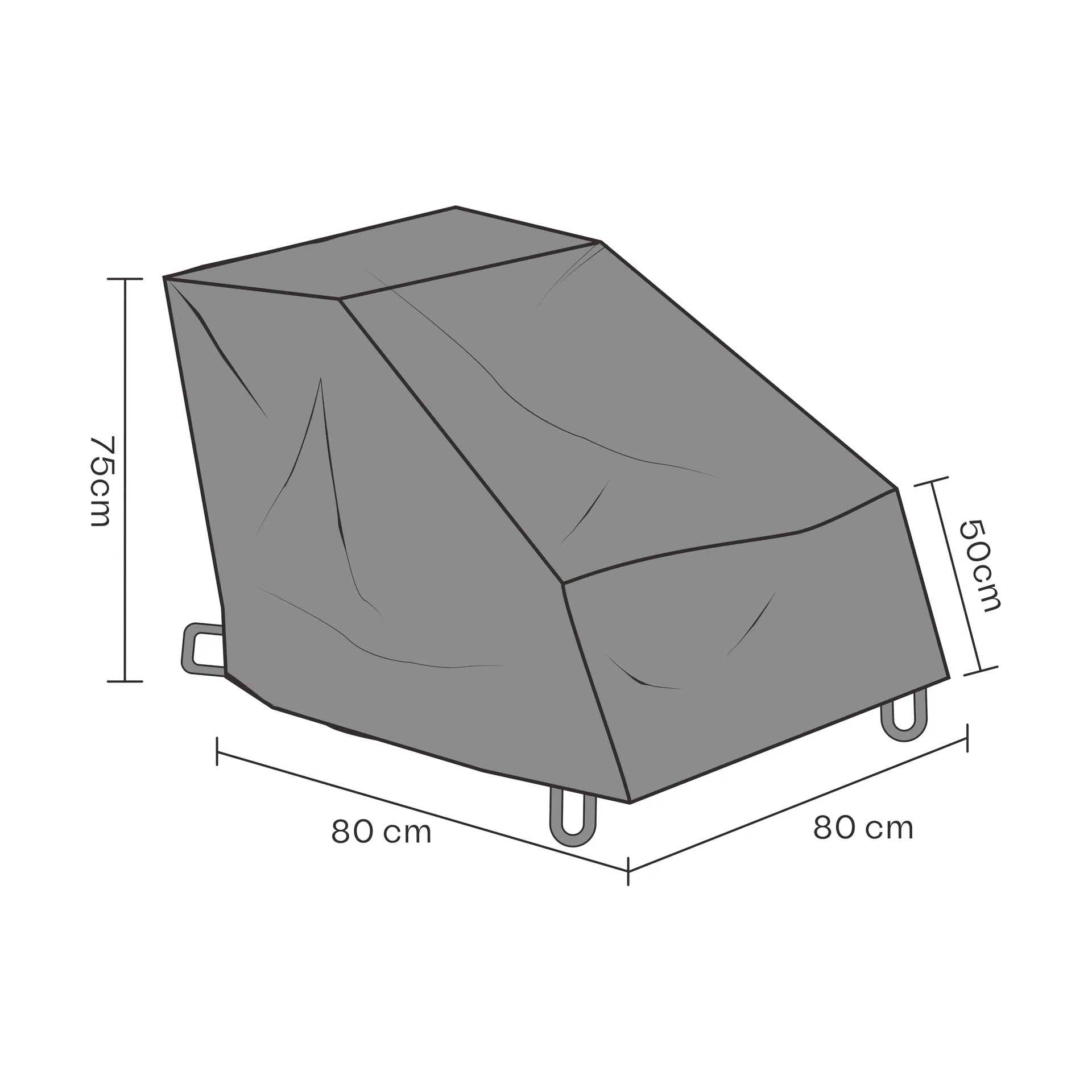 브라팹 가구 커버 암체어용, Black 80 cm Brafab