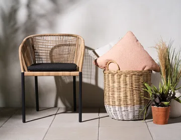 델타 암체어 - Black-natural - Brafab