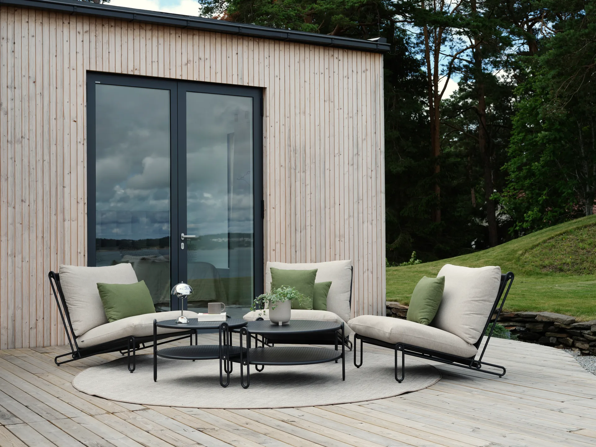 블릭스트 라운지 체어, Black-sky grey Brafab