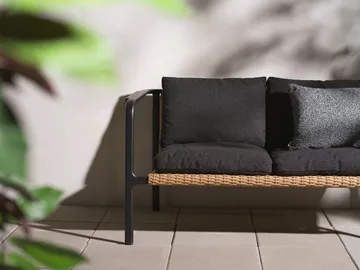 모티 소파 - Black-teddy black, 2 seater - Brafab