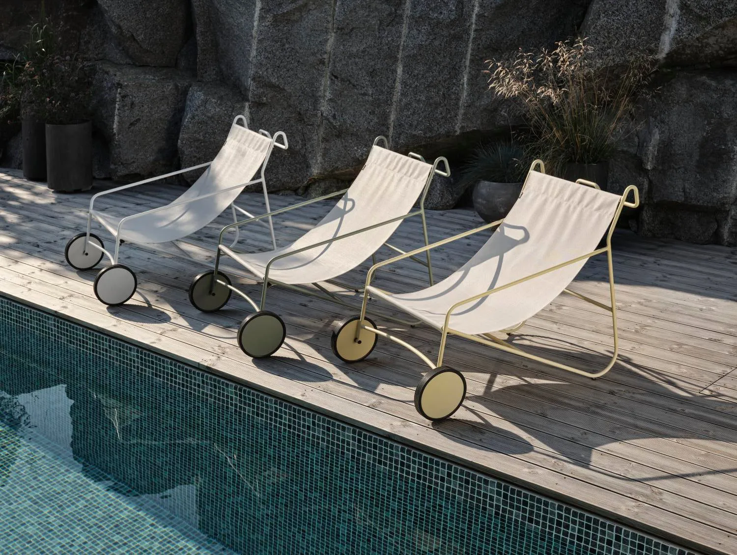 포울 체어 라운지 암체어, Dusty green-white Brafab