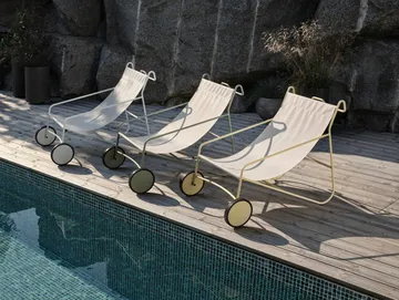 포울 체어 라운지 암체어 - Dusty green-white - Brafab