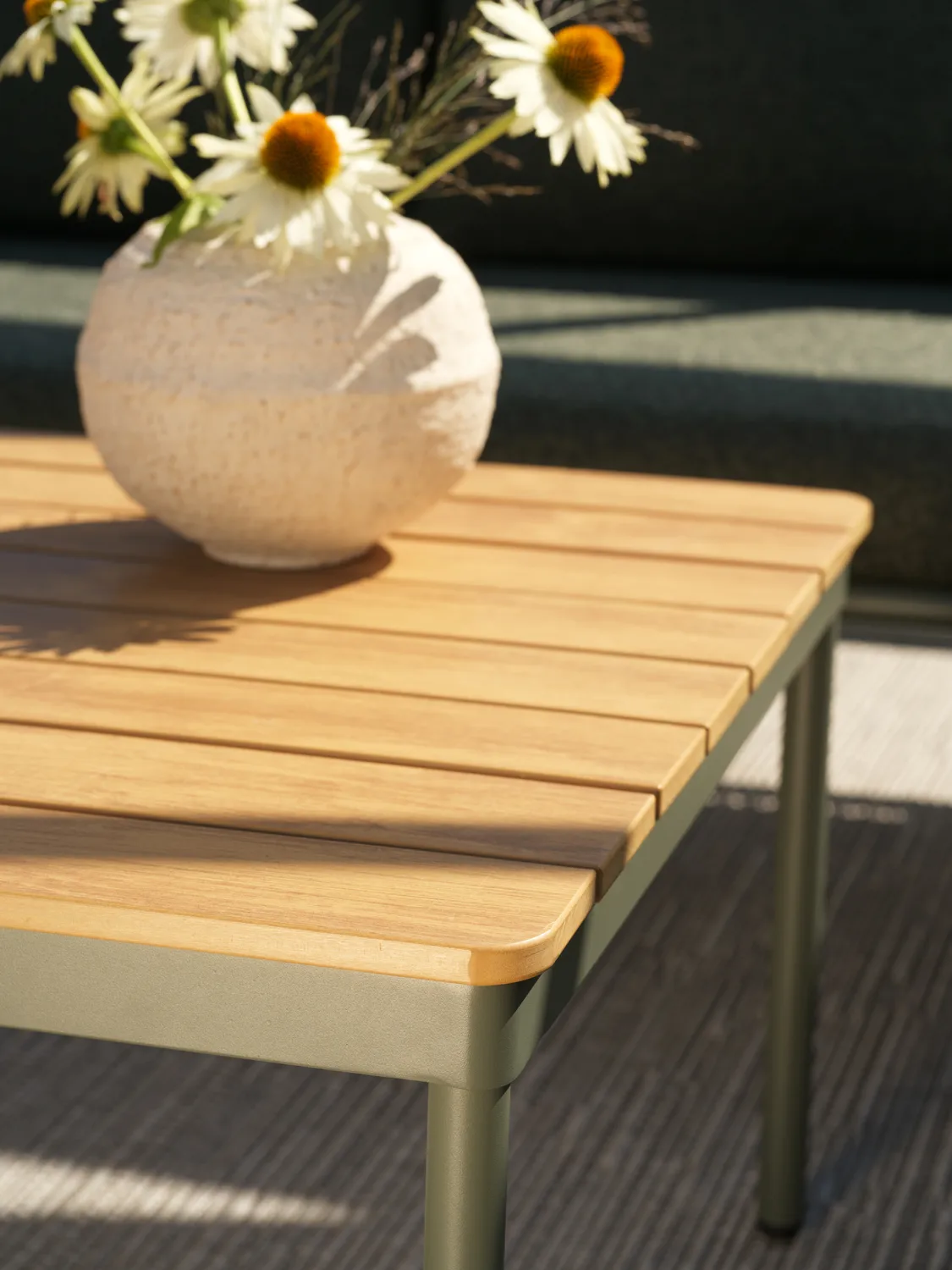 레노 커피 테이블, Nordic green-natural wood, 110x70 cm Brafab