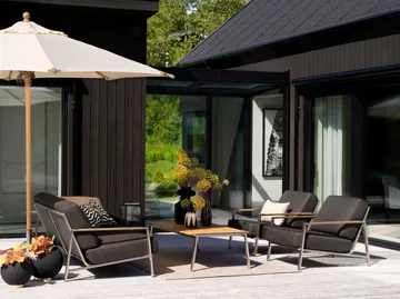 나오스 암체어 - Stainless steel-nearly black - Brafab