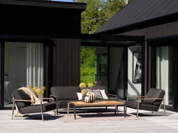 나오스 암체어 - Stainless steel-nearly black - Brafab