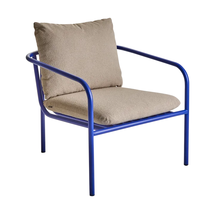 벤트 라운지 체어 - Teddy beige-indigo blue - Brafab