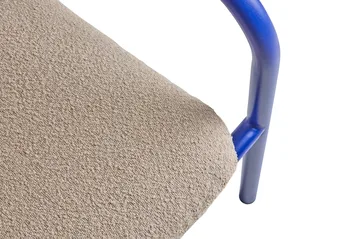 벤트 라운지 체어 - Teddy beige-indigo blue - Brafab