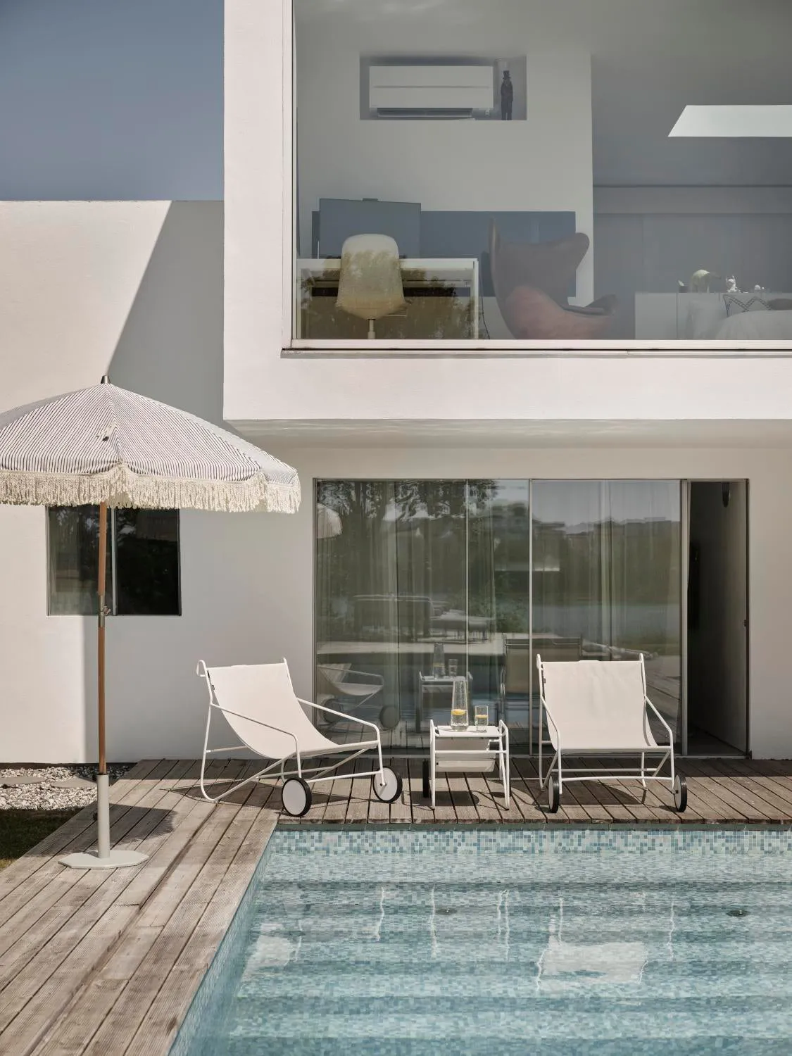 포울 테이블 사이드 테이블, White-off white, 72x44 cm Brafab