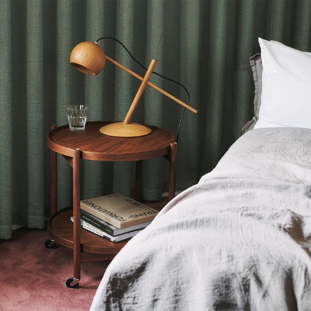 볼링 트레이 테이블 모델 50, Sunny smoke oiled oak stand Brdr. Krüger | 브라더 크루거