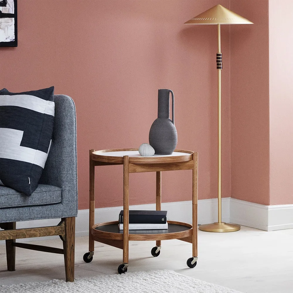 볼링 트레이 테이블 모델 50, Sunny smoke oiled oak stand Brdr. Krüger | 브라더 크루거