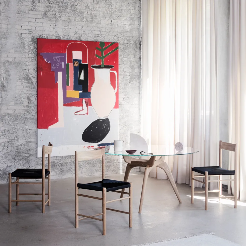 F-체어, Oiled oak, natural wicker seat Brdr. Krüger | 브라더 크루거