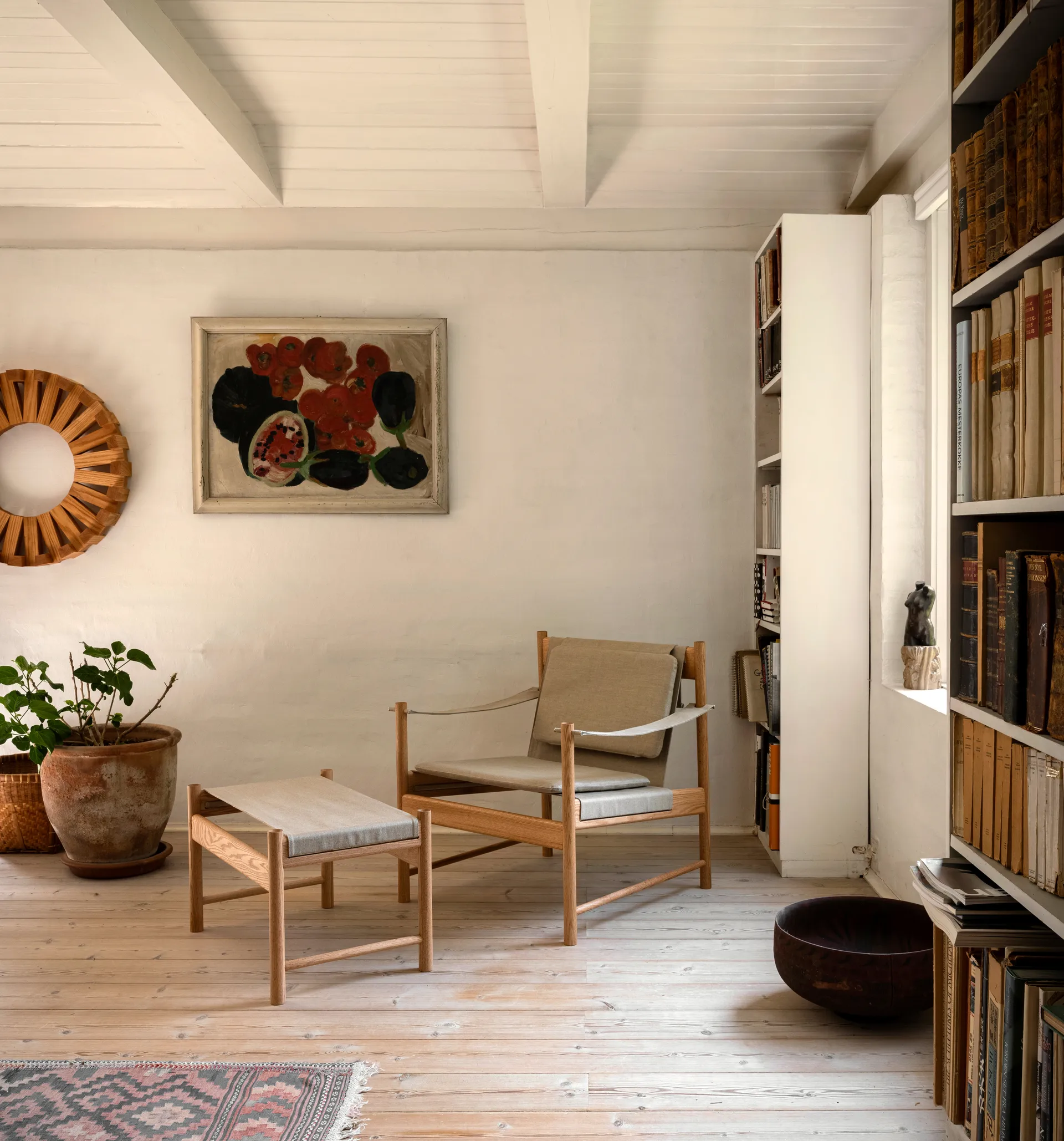 HB 스툴, Oiled oak-canvase Brdr. Krüger | 브라더 크루거