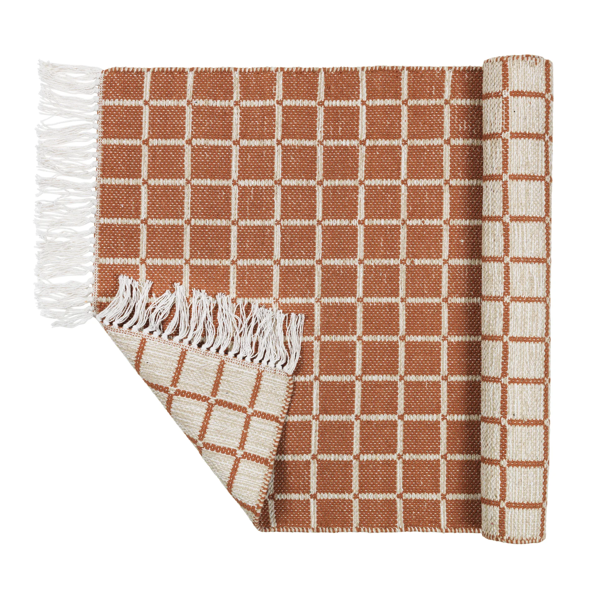 헤니 순면 러그 140x200 cm, light grey-rustic brown Broste Copenhagen | 브로스테코펜하겐