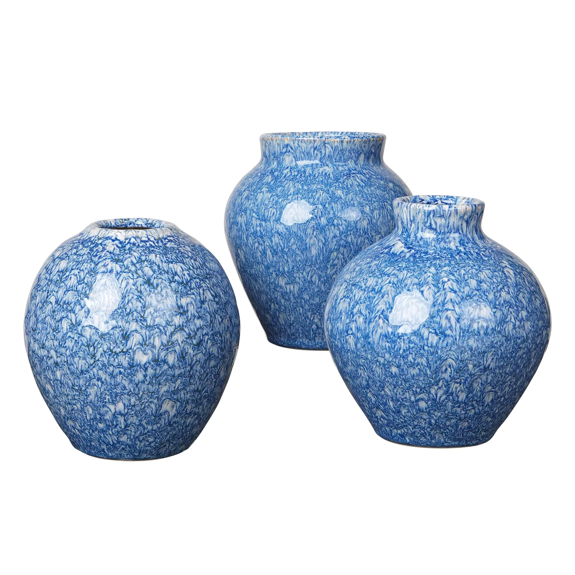 잉그리드 세라믹 화병 14.5 cm 3개 세트, insignia blue-white Broste Copenhagen | 브로스테코펜하겐