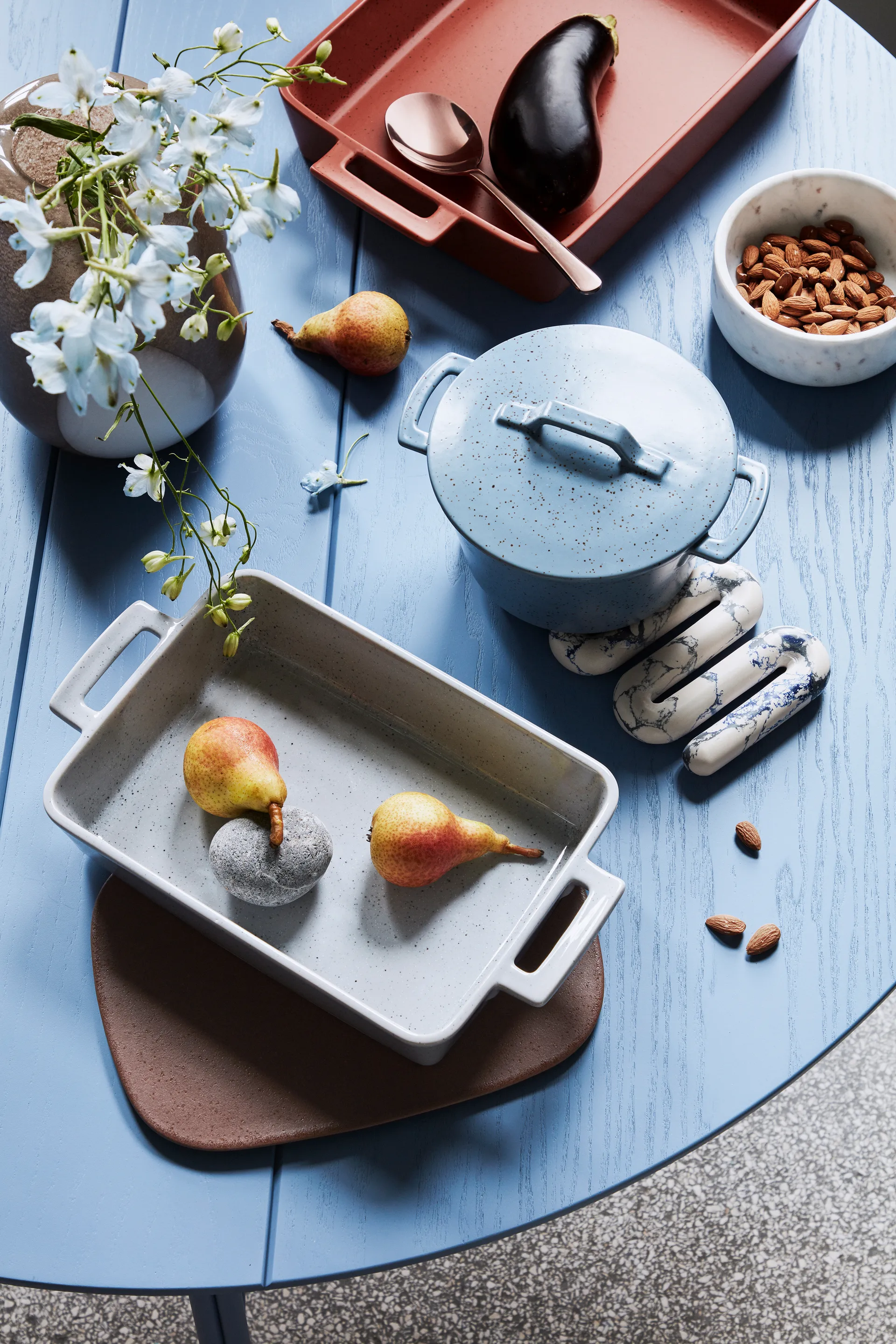 오를라 냄비받침 14x25 cm, White-spectrum blue Broste Copenhagen | 브로스테코펜하겐