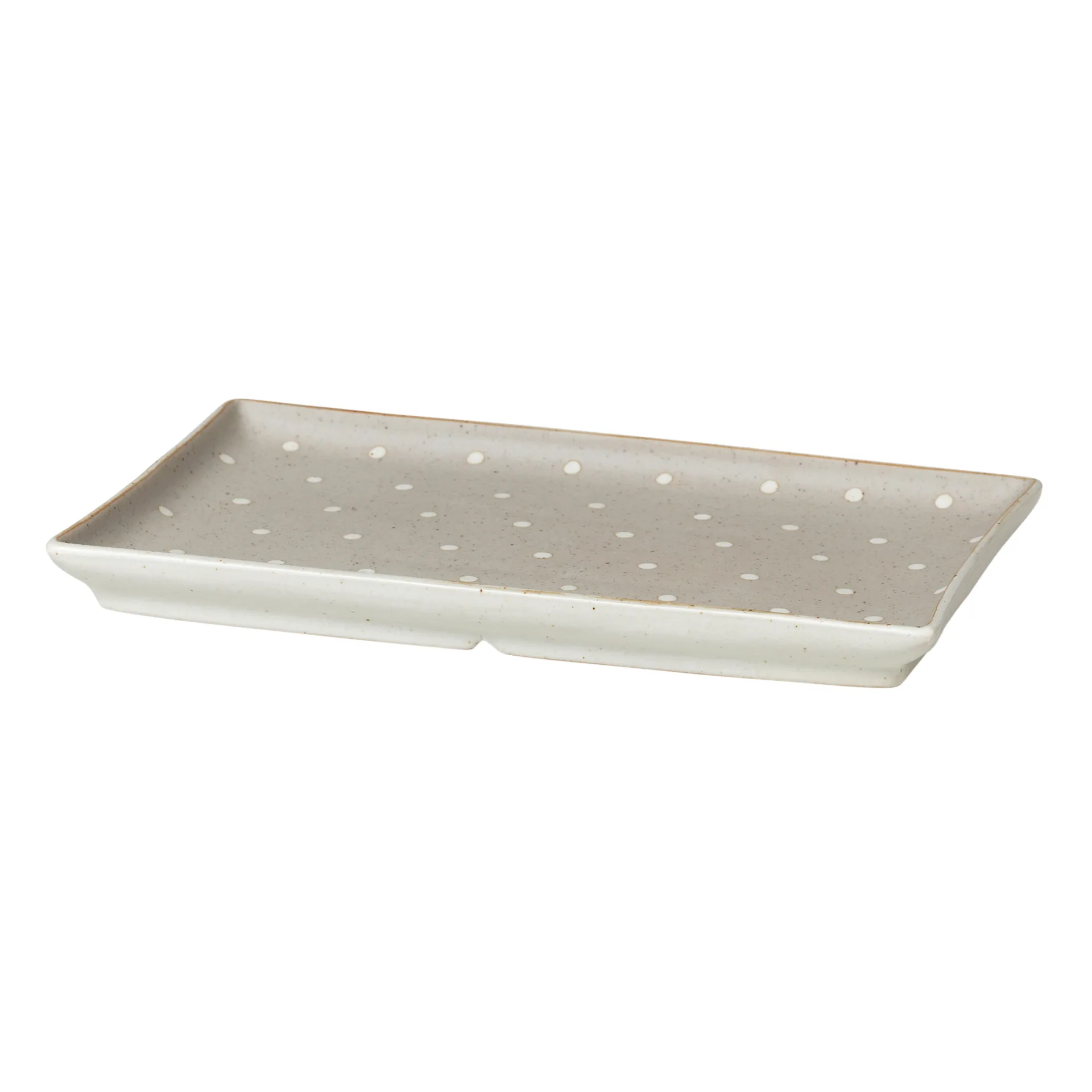 엘리 접시 17.6x20 cm, matte soft light grey dots Broste Copenhagen | 브로스테코펜하겐