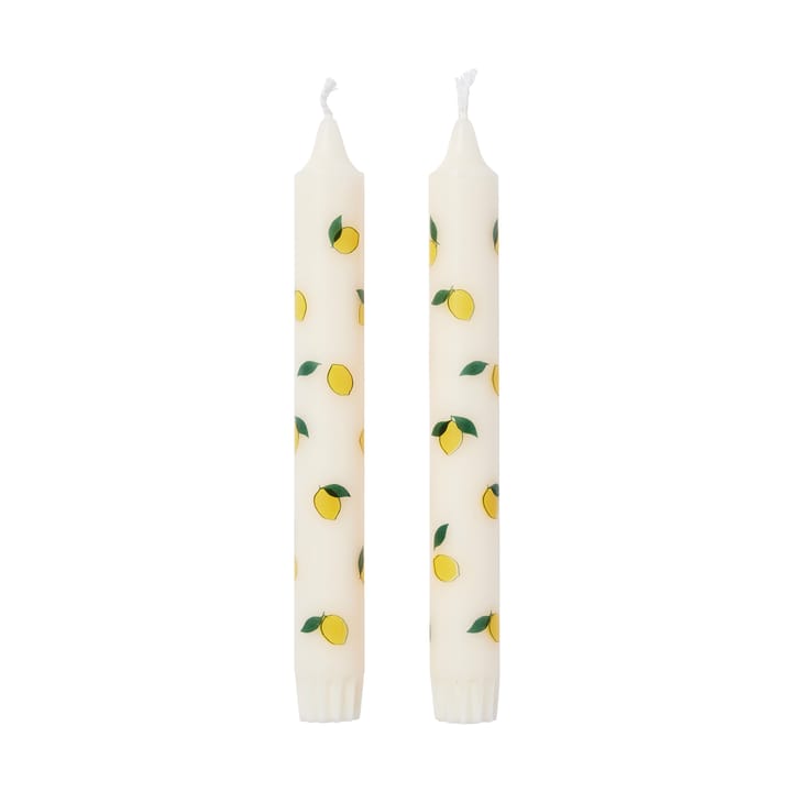레몬 테이퍼 캔들 2개 세트 - White-yellow - Broste Copenhagen | 브로스테코펜하겐
