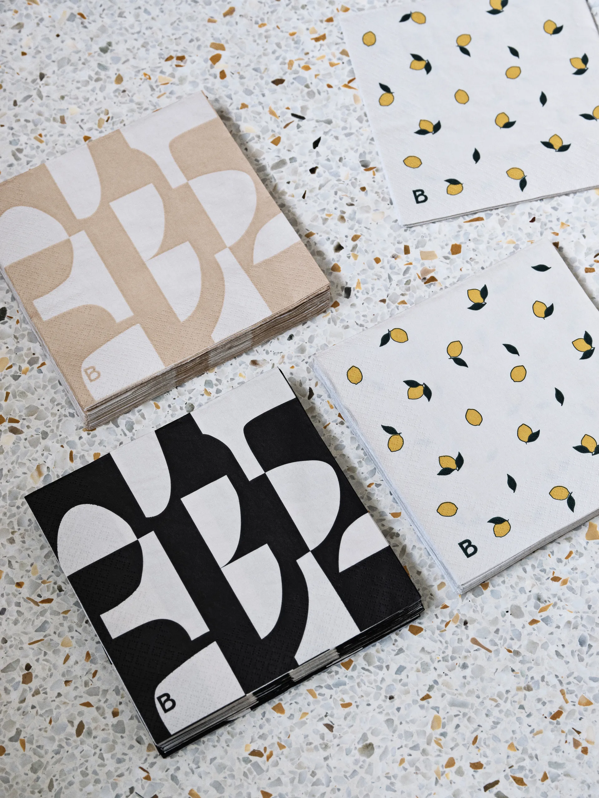 레몬 냅킨 33x33 cm 20개 세트, Off-white yellow Broste Copenhagen | 브로스테코펜하겐