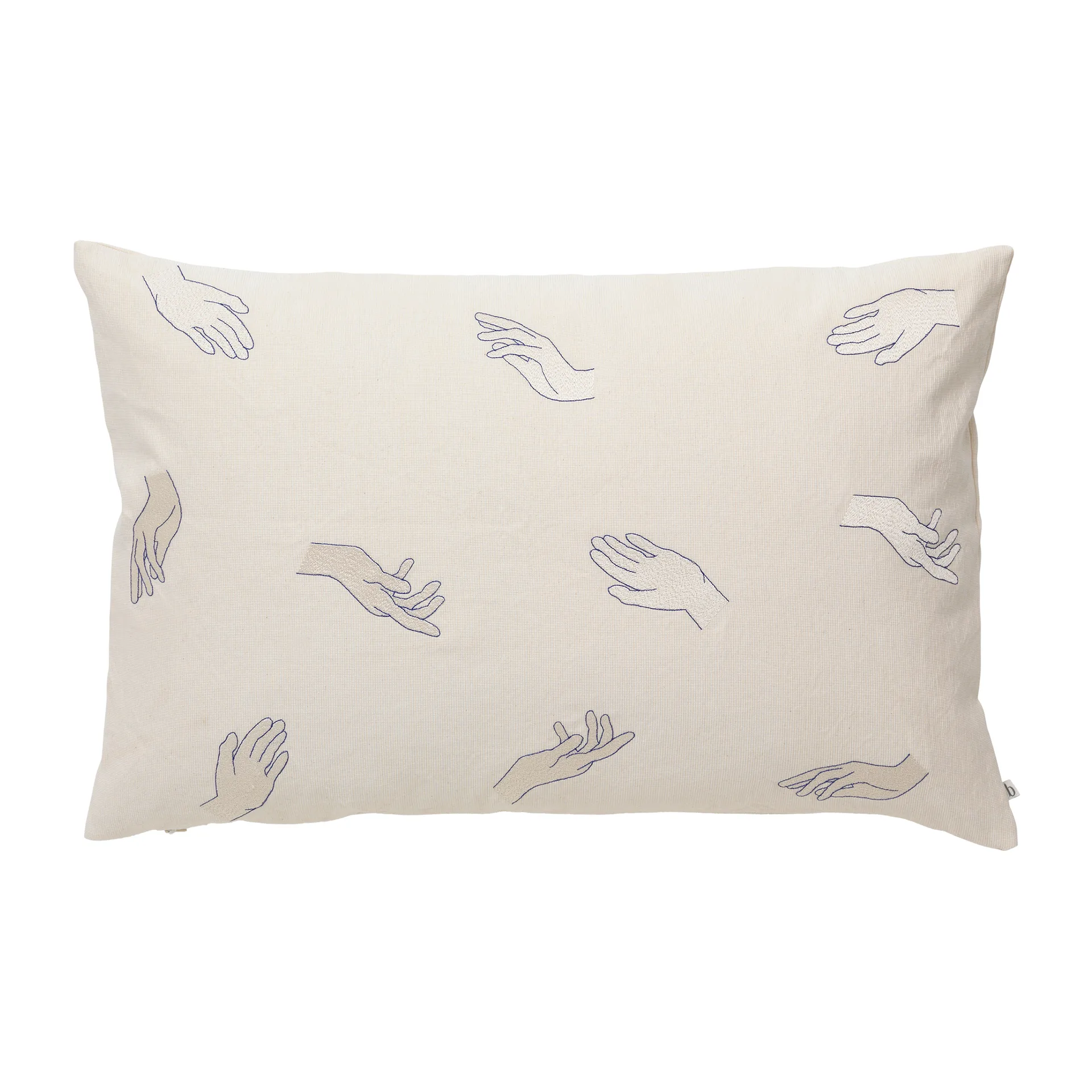터치 베개커버 40x60 cm, Intense blue-off white Broste Copenhagen | 브로스테코펜하겐
