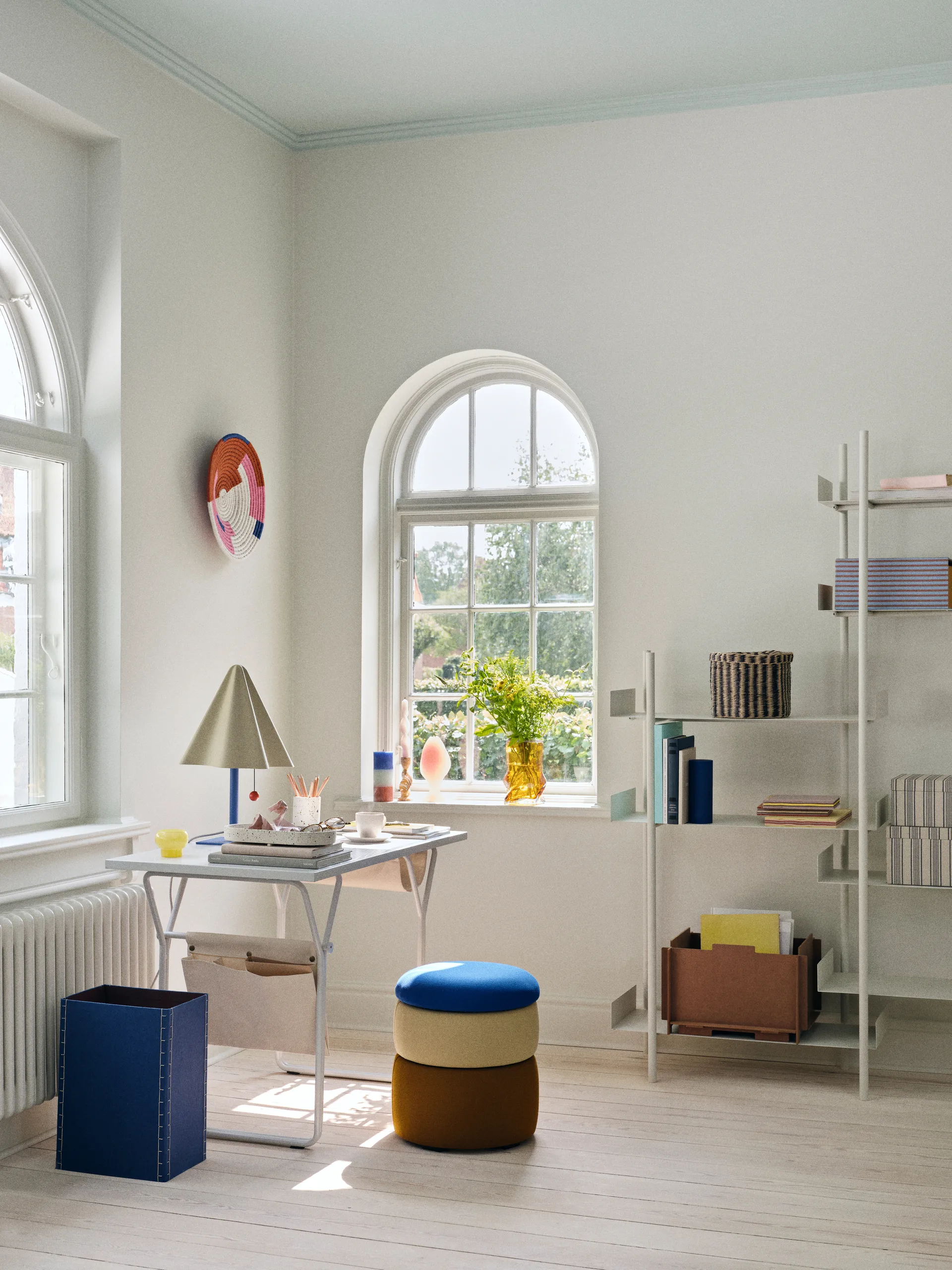 폰드 푸프 42 cm, Blue-sand-ochre Broste Copenhagen | 브로스테코펜하겐