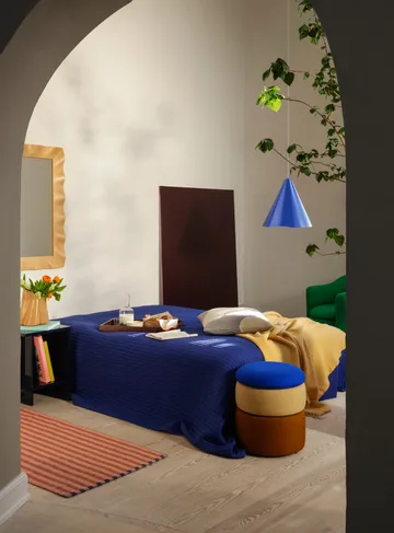 폰드 푸프 42 cm - Blue-sand-ochre - Broste Copenhagen | 브로스테코펜하겐