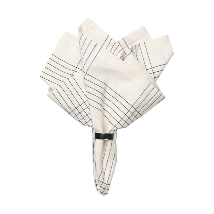 앨리스 패브릭 냅킨 45x45 cm - Black-natural - Broste Copenhagen | 브로스테코펜하겐